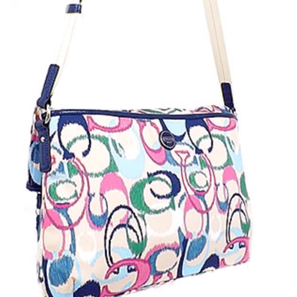 COACH Ikat Signature Foldover Tote ShoulderBag - Picture 3 of 5